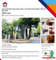 Cho thuê Biệt thự Hưng Thái 2 - Phú Mỹ Hưng,Quận 7, đầy đủ nội thất, dọn vào ở ngay.  chốt gác  24/24.