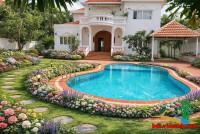 BIỆT THỰ THẢO ĐIỀN – KHUÔN VIÊN RỘNG, SÂN VƯỜN & HỒ BƠI ĐẸP , Nội thất: gỗ cao cấp, thiết kế sang trọng